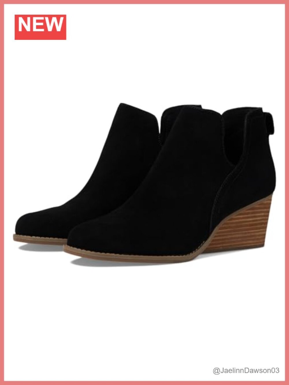 Suede Ankle Bootie with Stacked Wedge Heel